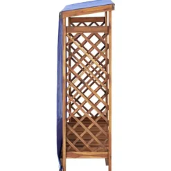 Massiv vedbod i akaciaträ för utomhusbruk | Storlek: 105x38x115 cm | Färg: Naturlig träfinish