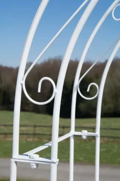 Melissa Metal Rose Arch with Gate - White, Climbing Plant Support, Garden Decor, 220x120x40cm