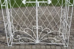 Melissa Metal Rose Arch with Gate - White, Climbing Plant Support, Garden Decor, 220x120x40cm