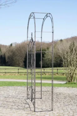 Melissa Rose Arch with Gate - Handcrafted Iron Climbing Plant Support, Bronze Finish, 220cm