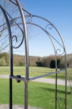 Melissa Rose Arch with Gate - Handcrafted Iron Climbing Plant Support, Bronze Finish, 220cm