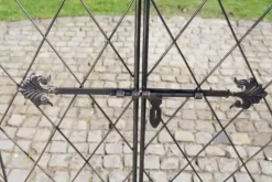 Melissa Rose Arch with Gate - Handcrafted Iron Climbing Plant Support, Bronze Finish, 220cm