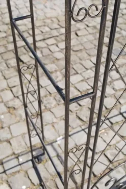 Melissa Rose Arch with Gate - Handcrafted Iron Climbing Plant Support, Bronze Finish, 220cm