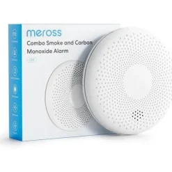 Meross Rök- och Kolmonoxiddetektor med 10 Års Batteri, Kraftfull Siren, Självkontroll och Testknapp, Cert.