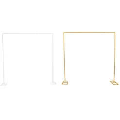 Metall bröllopsbåge, bakgrundsstativ, vit, storlek M, för trädgård, fotostudio och födelsedagsfester