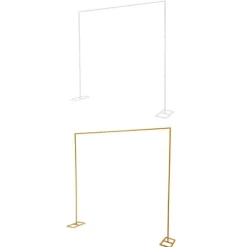 Metall bröllopsbåge, bakgrundsstativ, vit, storlek M, för trädgård, fotostudio och födelsedagsfester