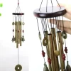 Metall Träklocka Vindspel Väggbonad Heminredning Hängsmycken För Dörr Balkong G 19