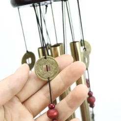 Metall Träklocka Vindspel Väggbonad Heminredning Hängsmycken För Dörr Balkong G 19