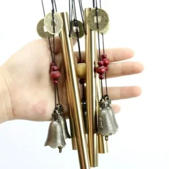 Metall Träklocka Vindspel Väggbonad Heminredning Hängsmycken För Dörr Balkong G 19