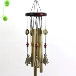 Metall Träklocka Vindspel Väggbonad Heminredning Hängsmycken För Dörr Balkong G 19