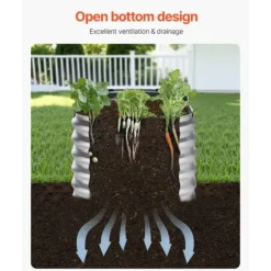 Metall Upphöjd Trädgårdssäng 4x2x2ft, Utomhus Galvaniserad Planteringslåda, Silverfärgad