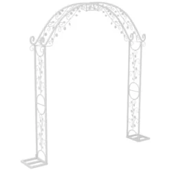 Metallbröllopsbåge, Elegant Design, Robust Konstruktion,Mjölkvit, XXL