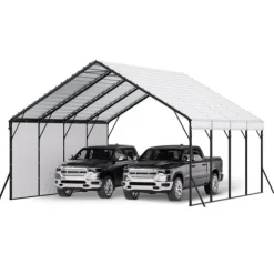 Metallcarport 20x20 fot, Utomhusgarage för båtar, Robust och Beständig