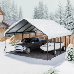 Metallcarport 20x20 fot, Utomhusgarage för båtar, Robust och Beständig