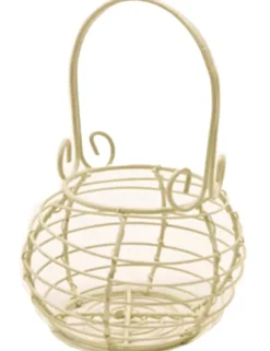Metallkorg för trädgård i elfenbensfärg. Size-Standard