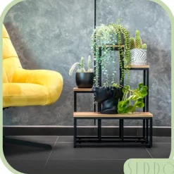 Metallstående blomställ för blommor, växter, krukor, industriell hylla 68