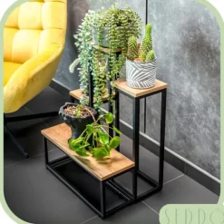 Metallstående blomställ för blommor, växter, krukor, industriell hylla 68