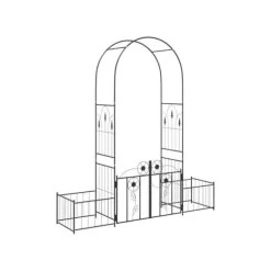 Metallträdgårdsbåge - vidaXL - Svart - 203x50x218 cm - Stabil struktur - Målad yta - Modern stil