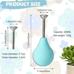 Mini vattenkanna i silikon 224 ml - Precisionsspruta för blommor - Perfekt för bonsai och sticklingar - Mjuk tryckstråle - Metallmunstycke