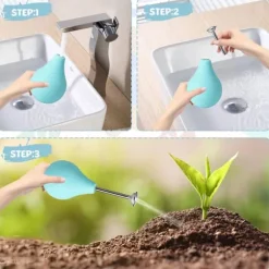 Mini vattenkanna i silikon 224 ml - Precisionsspruta för blommor - Perfekt för bonsai och sticklingar - Mjuk tryckstråle - Metallmunstycke