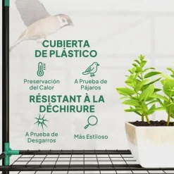 Mini växthus - Trädgårdsväxthus - 3 hyllplan - Transparent överdrag - Vattentät - Kompakt - Vit