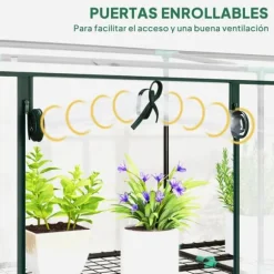 Mini växthus - Trädgårdsväxthus - 3 hyllplan - Transparent överdrag - Vattentät - Kompakt - Vit