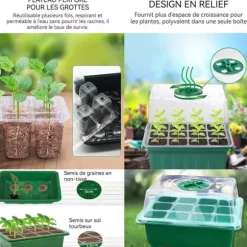 Mini växthus för växter - Ej specificerat - 5 delar - Ventilerad kupol - Transparanta lock - 19x14,5x16,5 cm