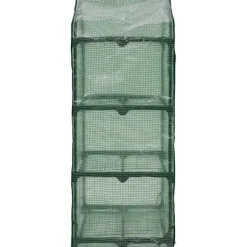 Miniväxthus 3 hyllor 69x49x125 cm