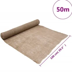 Mångsidig juterulle i 100% naturlig jute - Perfekt för dekoration och hantverk | Storlek: 1x50 m | 200 gsm