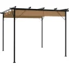 Mångsidig pergola med infällbart tak i taupe | Storlek: 3x3 m | Material: Stål 180 g/m²