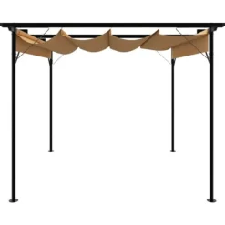 Mångsidig pergola med infällbart tak i taupe | Storlek: 3x3 m | Material: Stål 180 g/m²