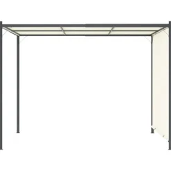 Mångsidig pergola med justerbart tak - Utomhusmöbel | Färg: Gräddvit | Storlek: 3x3 m