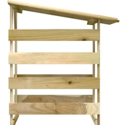 Mångsidig träpergola med tak - Dekoration för trädgård | Färg: Impregnerad furu | Storlek: 100x90x100 cm