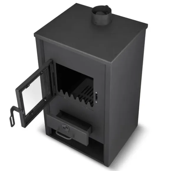 Mångsidig vedspis med vattenmantel - 15 kW, lämplig för öppna & slutna system