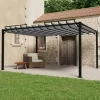 Modern paviljong med lamelltak - Uteplatsöverdrag | Färg: Antracit | Storlek: 3x4 m