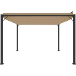Modern paviljong med lamelltak 3x4 m | Färg: Taupe | Material: Tyg och aluminium