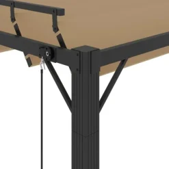 Modern paviljong med lamelltak 3x4 m | Färg: Taupe | Material: Tyg och aluminium