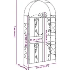 Modern trädgårdsbåge - vidaXL - Grön - 6.93 kg - Robust järn - Rektangulär design - Traditionell stil