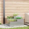 Moderna planteringslådan i galvaniserat stål | Storlek: 100x100x48 cm | Färg: Grå