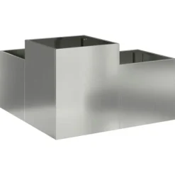 Moderna planteringslådan i galvaniserat stål | Storlek: 100x100x48 cm | Färg: Grå