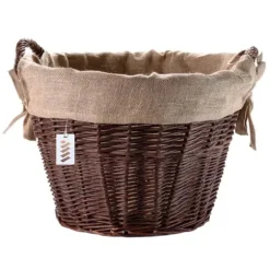 Mörk rottingkorg för skörd av frukt, grönsaker, potatis, blomkruka, rökt ballong, 50 cm, utan insats