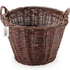 Mörk rottingkorg för skörd av frukt, grönsaker, potatis, blomkruka, rökballong, 30 cm, utan insats