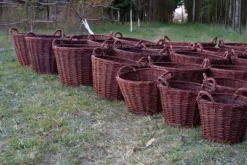 Mörk rottingkorg för skörd av frukt, grönsaker, potatis, blomkruka, rökballong, 30 cm, utan insats