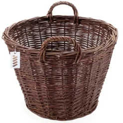 Mörk rottingkorg för skörd av frukt, grönsaker, potatis, blomkruka, rökballong, 30 cm, utan insats