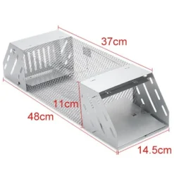 Möss fångstbur Rostfritt stål helautomatisk dubbeldörrdesign Känslig musfällabur för inomhusbruk