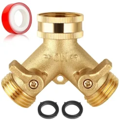 Mässing Y-slangkontakt 3/4 tum - Trädgårdsslangsplitter Model 2