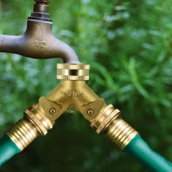 Mässing Y-slangkontakt 3/4 tum - Trädgårdsslangsplitter Model 2