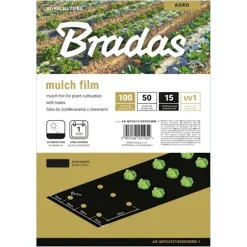 Mulchfilm med hål, 1m x 50m, 15 mic.