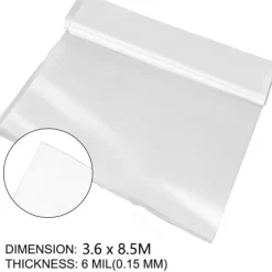 3,6Mx8,5Mx0,15MM polyeten växthusfilm, utmärkt styrka och seghet, UV-beständig, lång livslängd, lätt att göra-det-själv