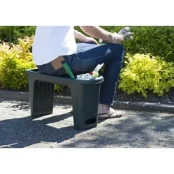 NATUR HDPE knäpall - 2 positioner: sittande och knäande - H 34 x 65,5 x 25 cm - Grön